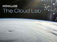 NOVA's Cloud Lab screenshot with a satellite view of the Earth covered in clouds