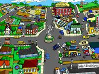 Aerial view of an illustrated city