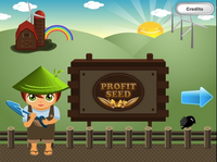 Profit Seed game screenshot of an illustrated woman with her gardening tools in hand