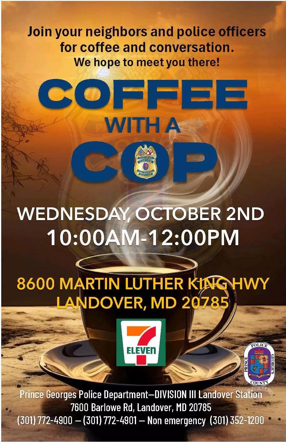 Landover Coffee With a Cop October Meeting