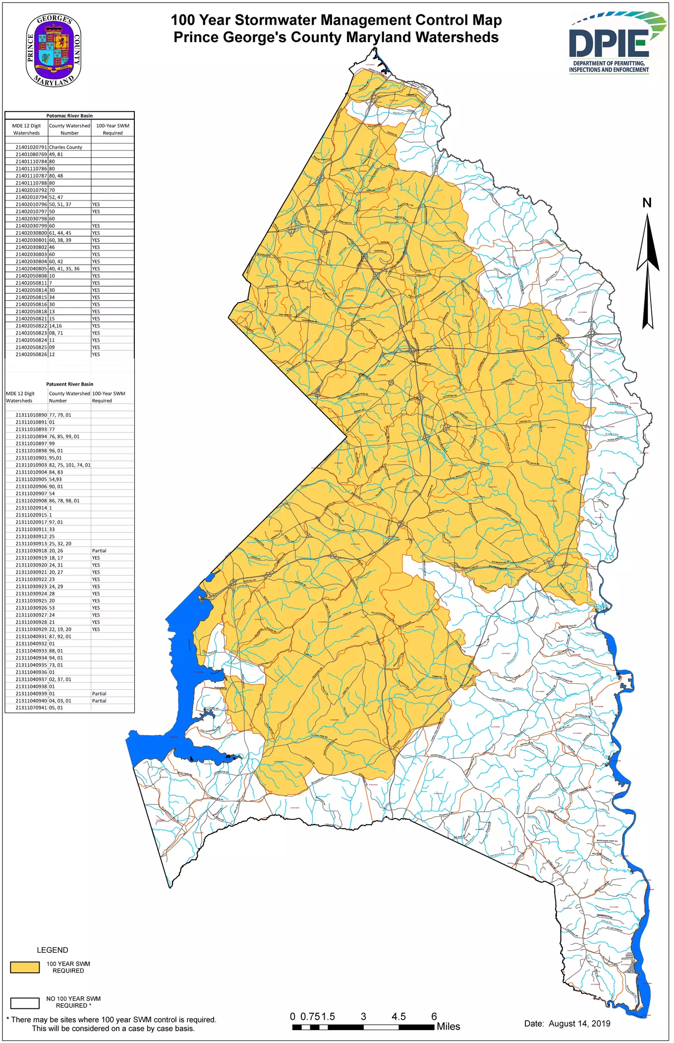 100 Year Stormwater Management Control Map