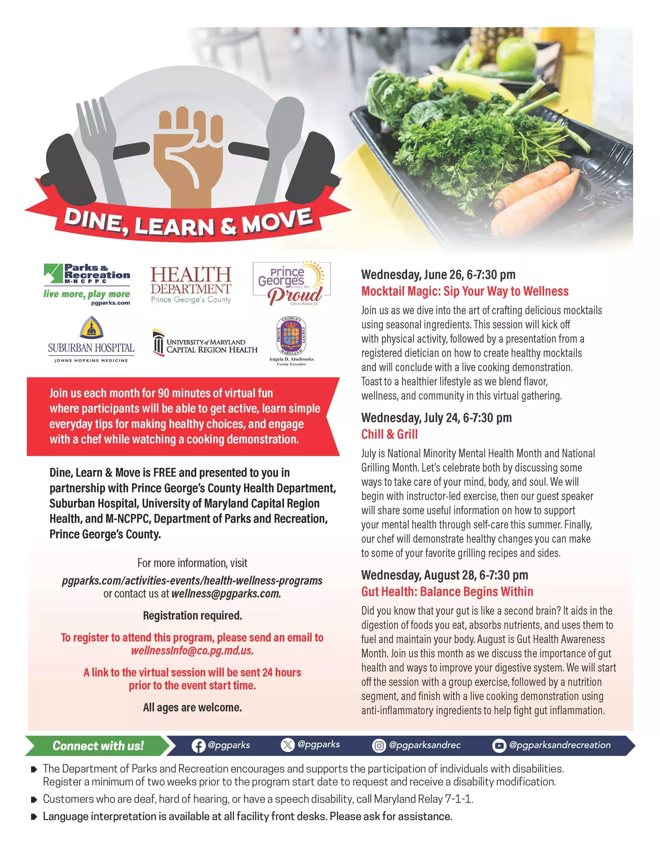 Dine, Learn & Move Program Schedule