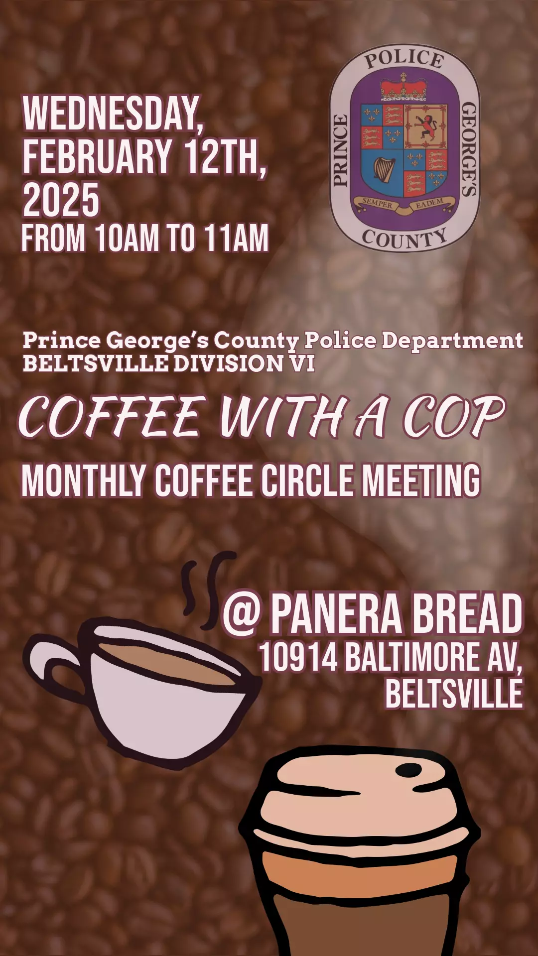 Beltsville February 2025 Coffee with a Cop 