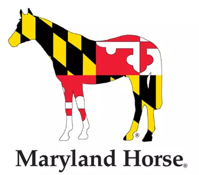 Maryland Horse logo - horse silhouette covered in the Maryland flag