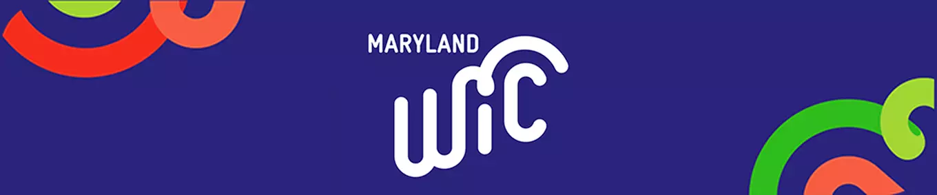 The Women, Infants, and Children logo on an indigo background.