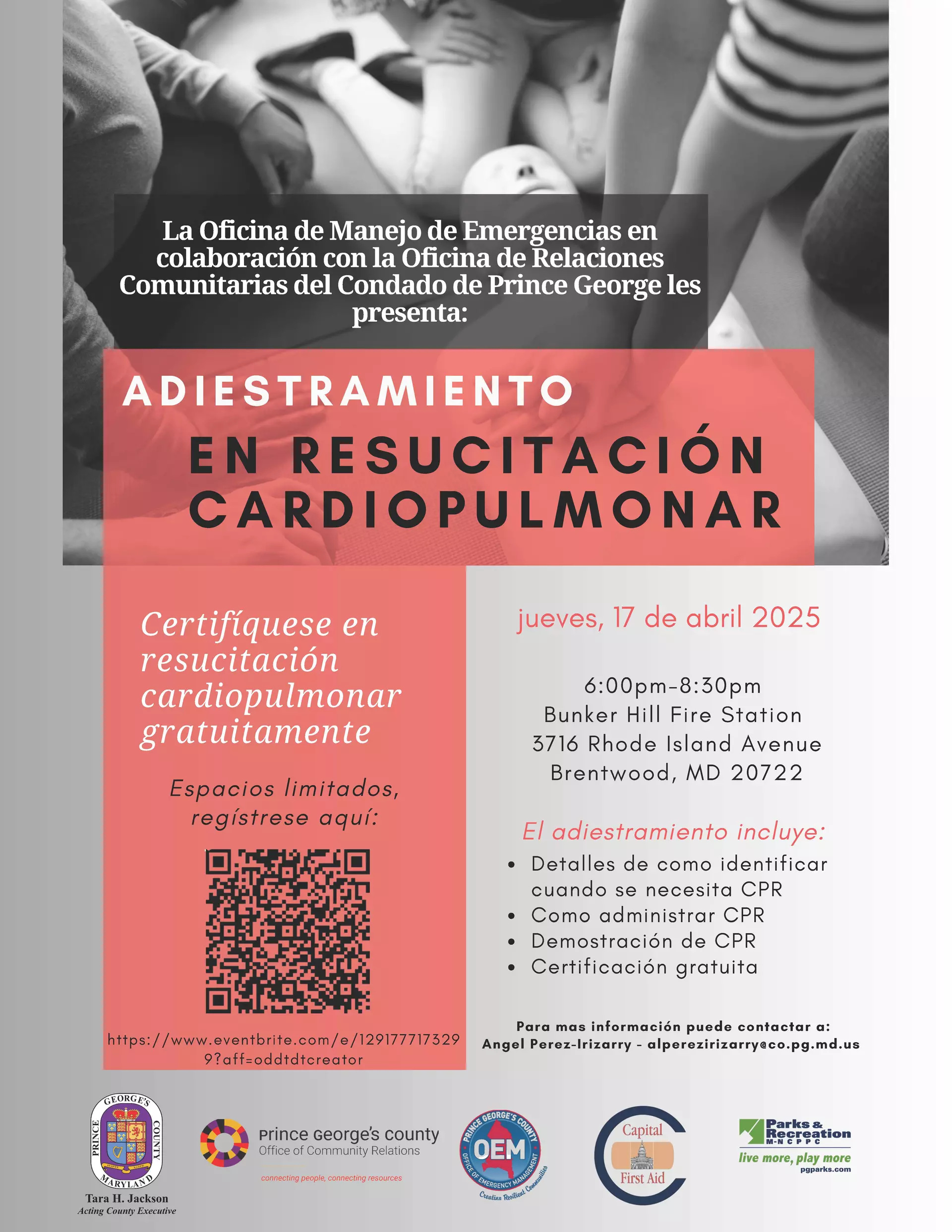 Spanish CPR Training Flyer