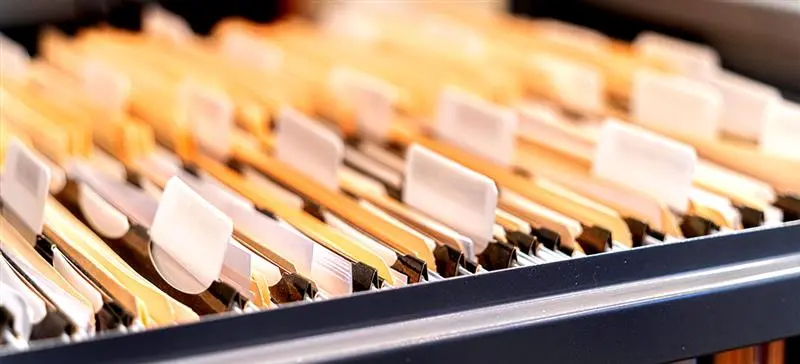 Files folders in cabinet draw 